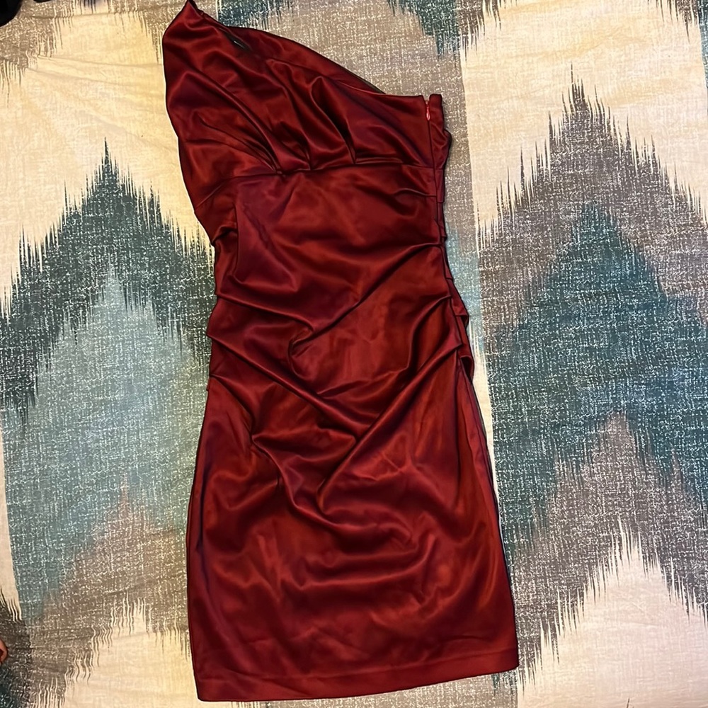 The Limited one shoulder mesh cocktail dress